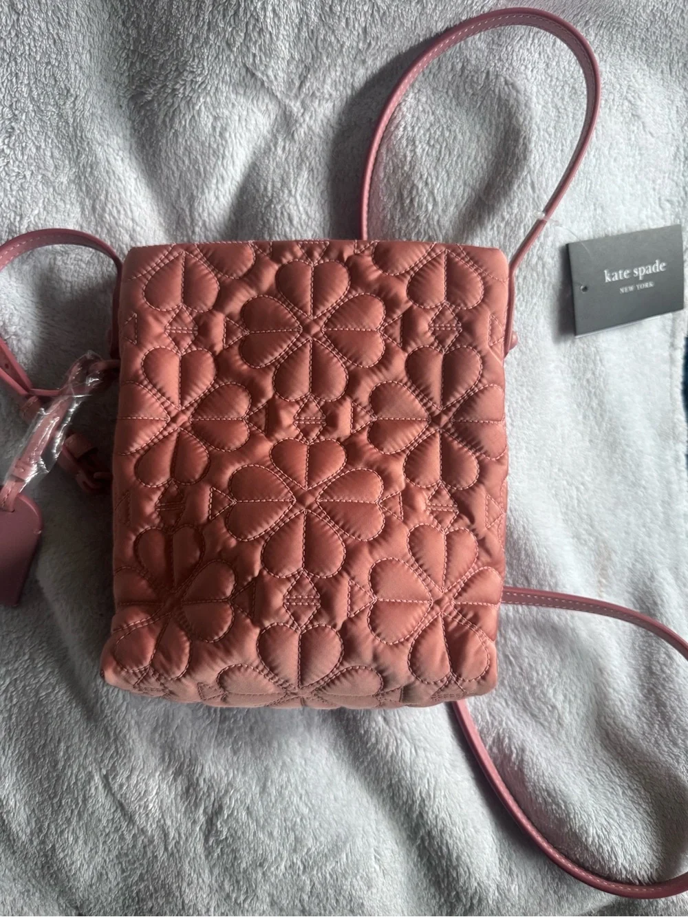 NWT KATE SPADE TILLY QUILTED SMALL CROSSBODY COSMETIC PINK RETAIL $148